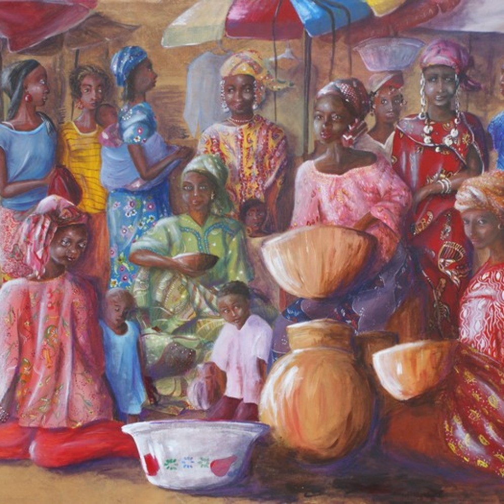 Scène de marché à Médina, Conakry